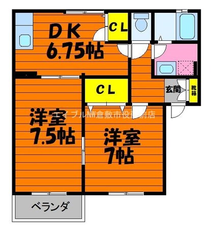 ラヴィーヌ金光　Bの物件間取画像